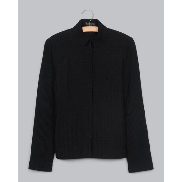 Eileen Fisher Jackets & Blazers - Eileen Fisher  Jacket Cotton Tencel Stretch Jacket Black Size XL Waffle Texture